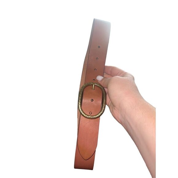 ✨FOSSIL VINTAGE OVAL LEATHER BELT IN BROWN SZ SMALL✨ - Picture 6 of 9